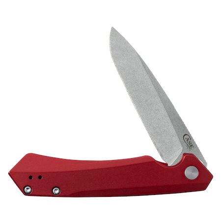 Knife, Case Red Anodized Aluminum Kinzua With Spear S35VN Blade